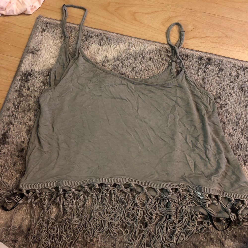 Olive green crop top